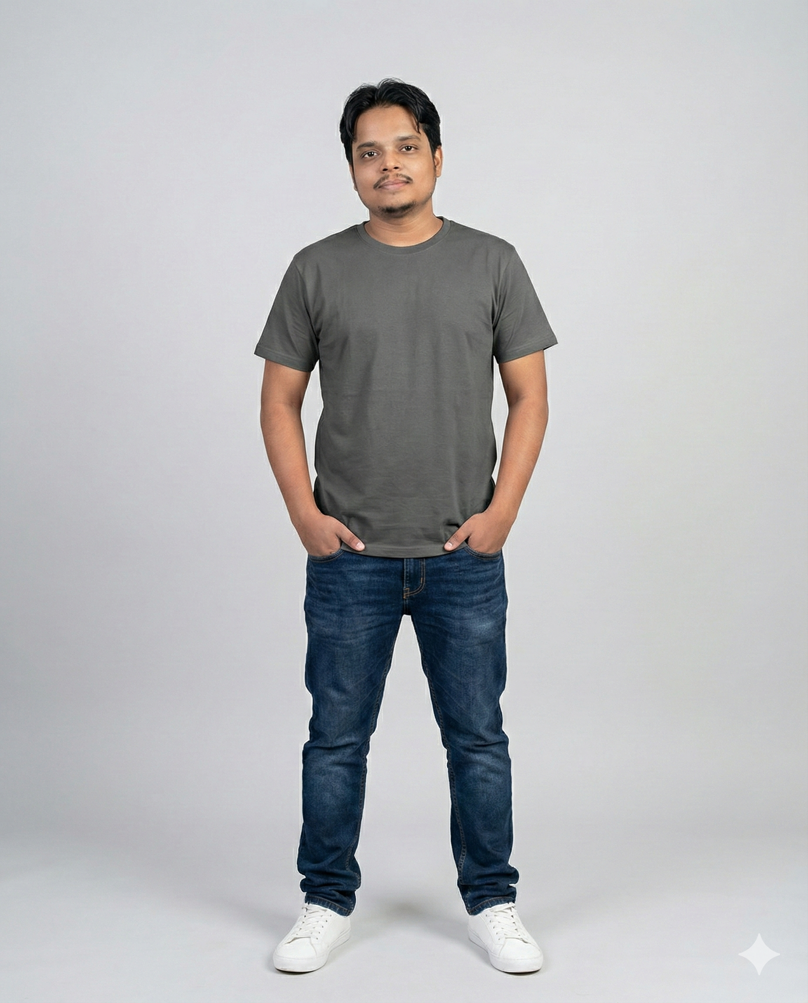 GREY 1 grey solid t-shirt