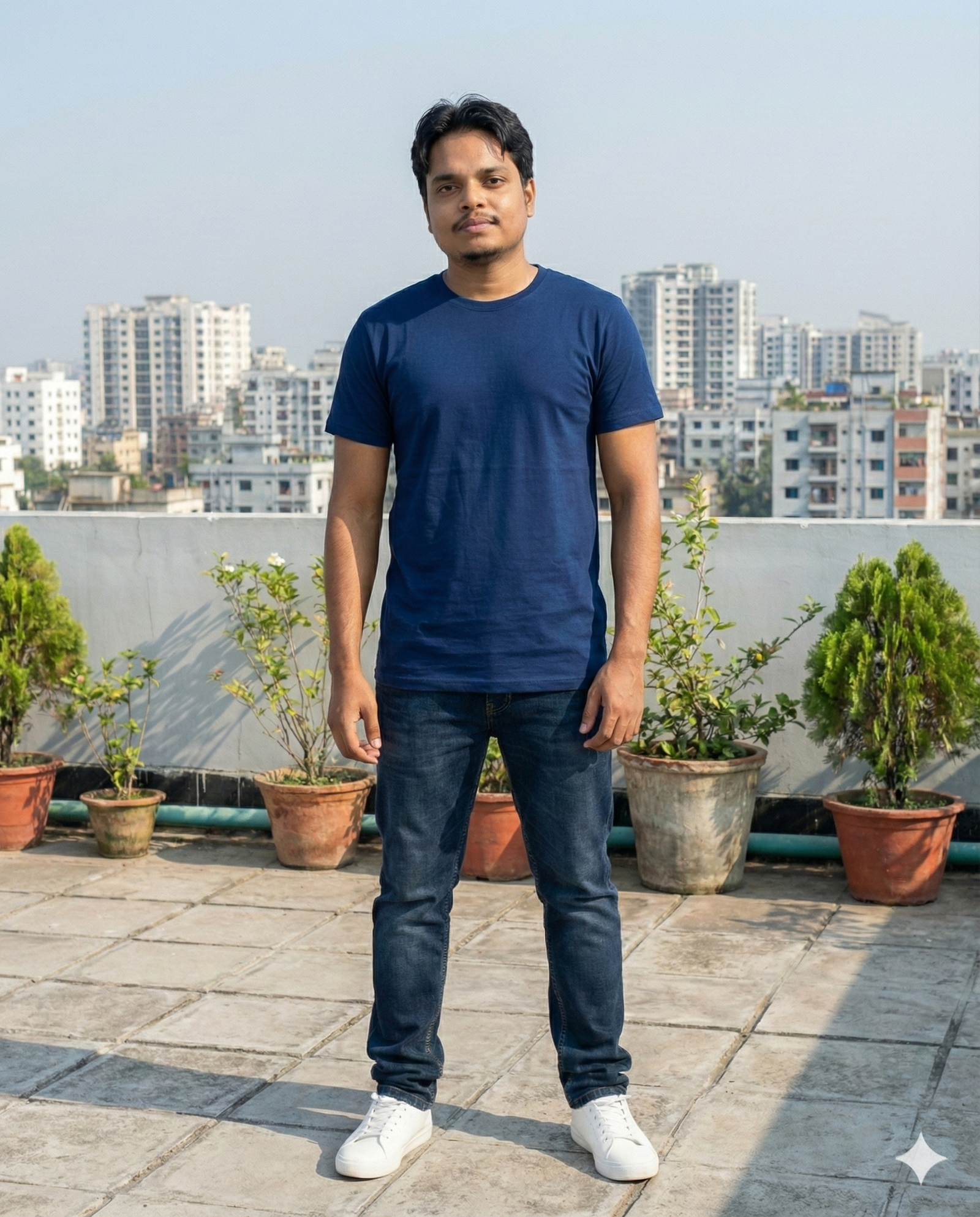 blue 1 blue solid t-shirt