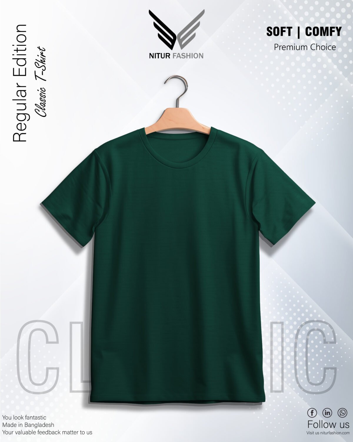 forest green solid t-shirt