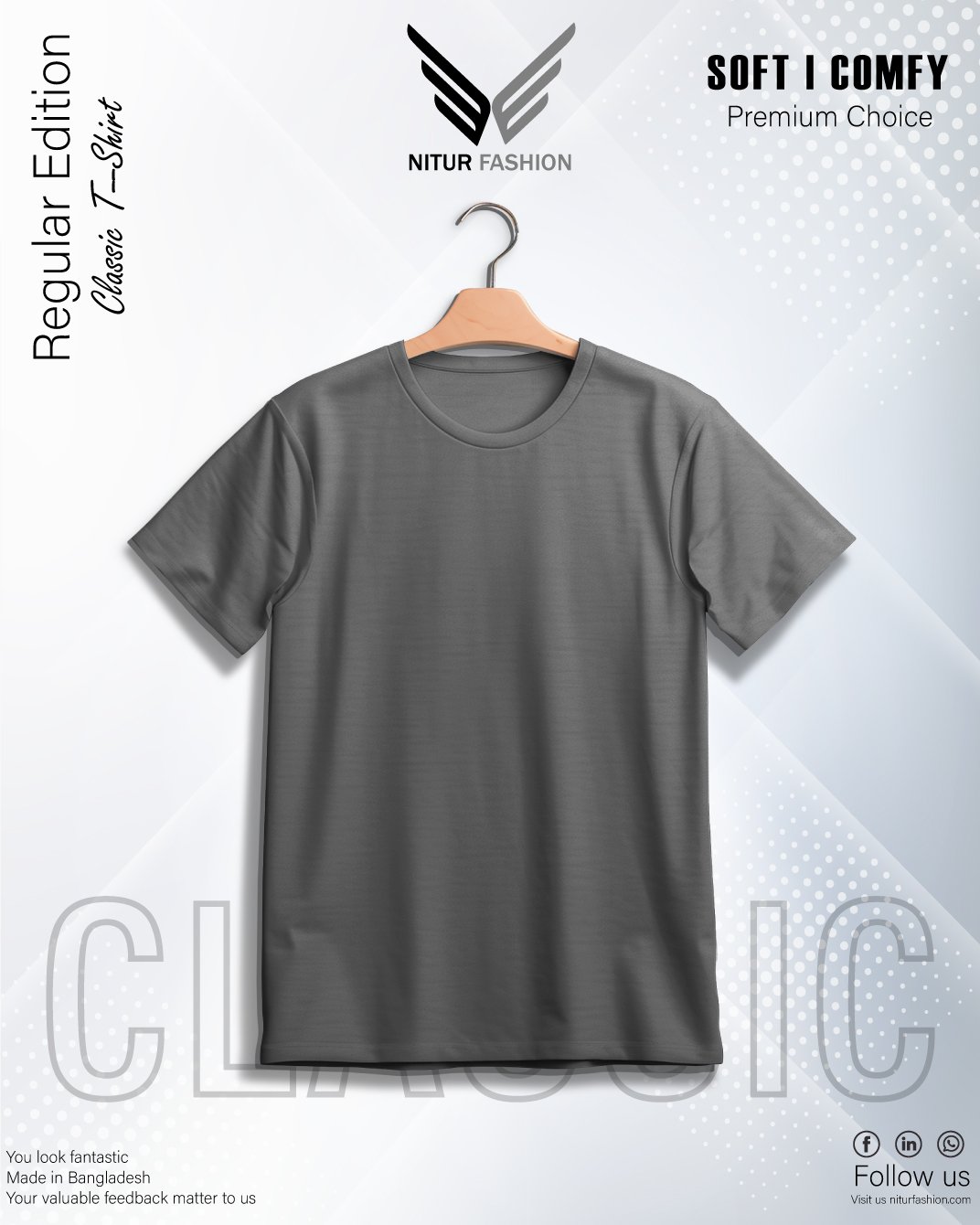 grey solid t-shirt
