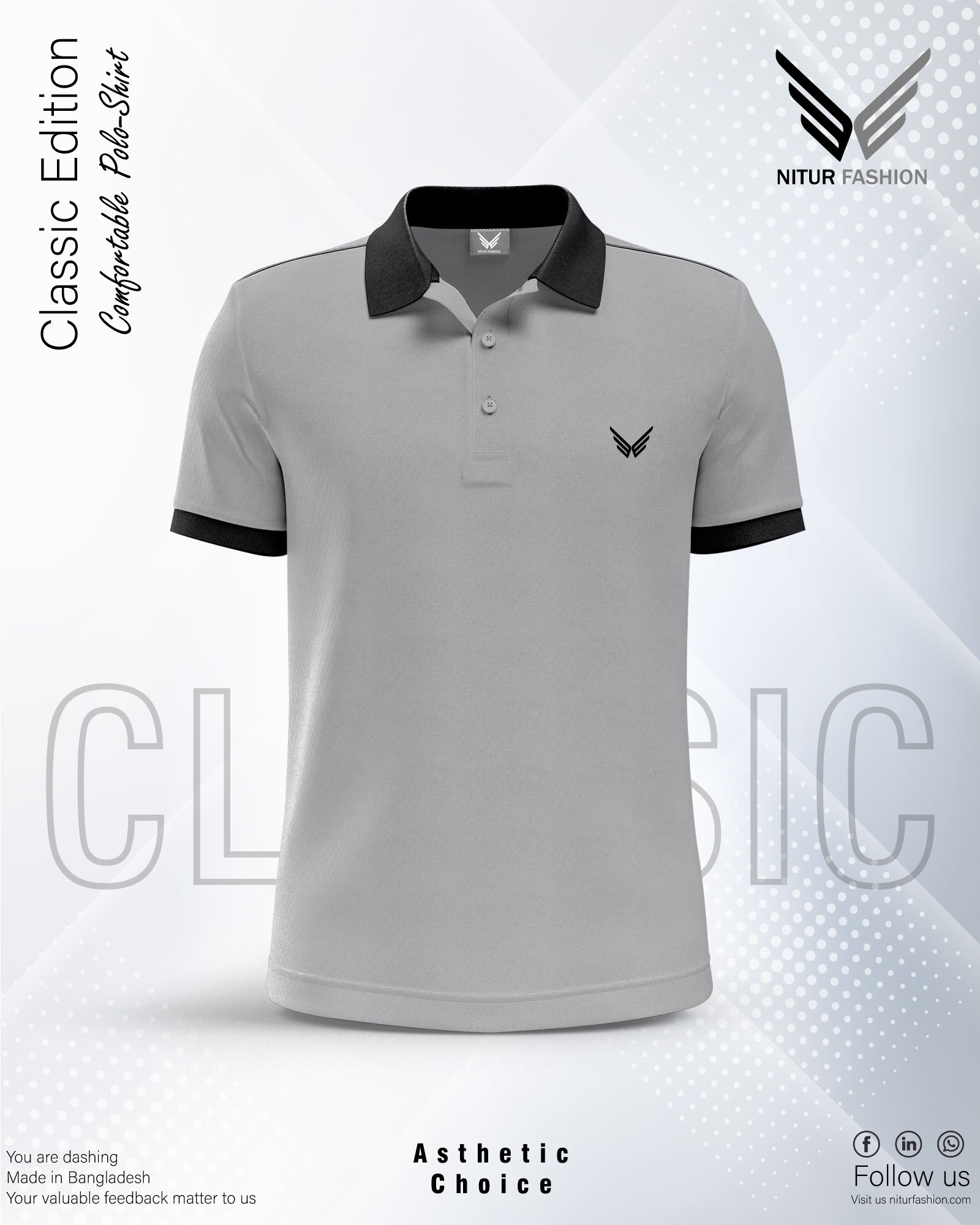 light-grey light grey polo shirt