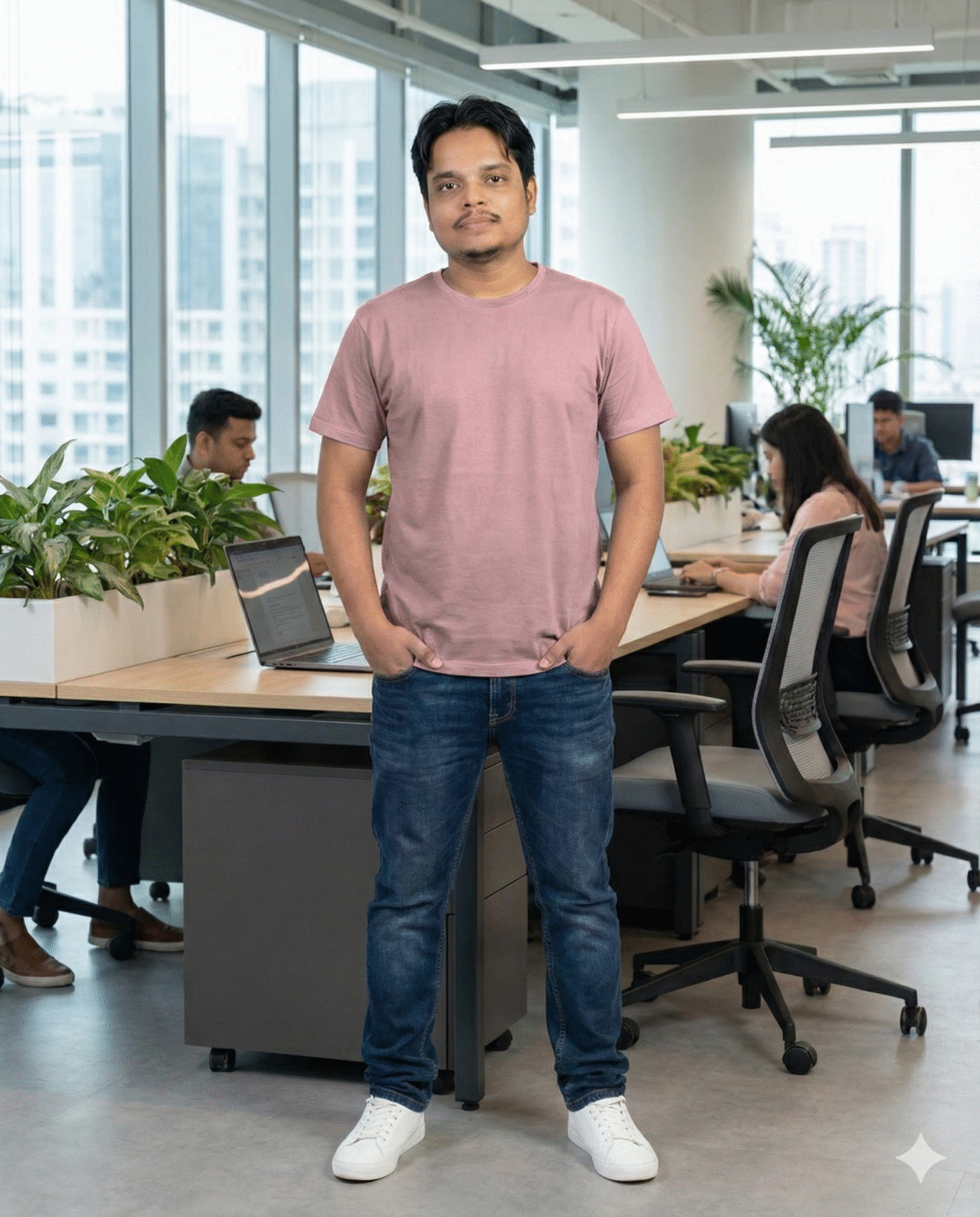 Light pink solid t-shirt