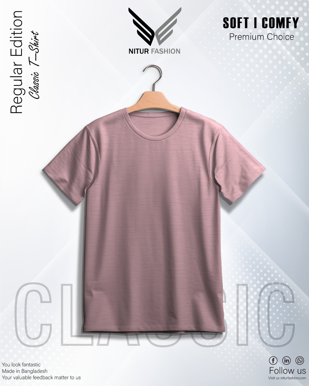 Light pink solid t-shirt