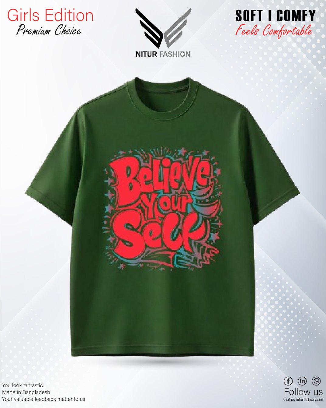 believe yourself new girls t-shirt