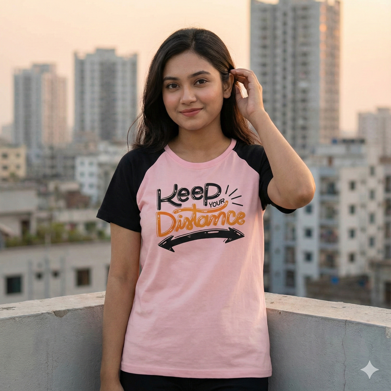 t-shirt keep distance pink T-shirt print
