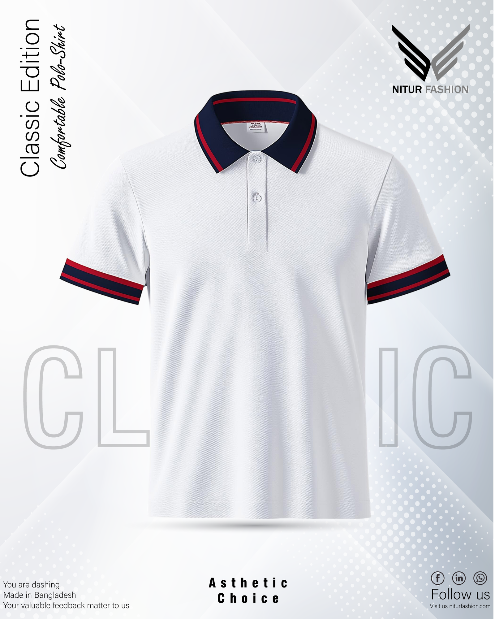 white-with-navy-stripe-polo white polo shirt